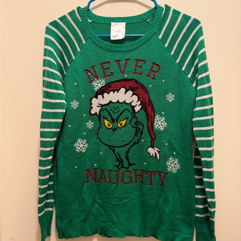 Grinch 'Never Naughty' Green Holiday Sweater